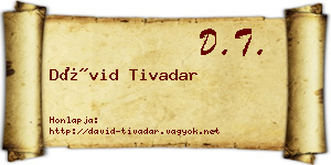 Dávid Tivadar névjegykártya