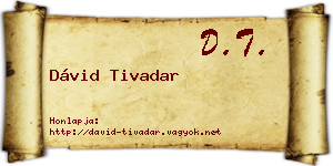 Dávid Tivadar névjegykártya
