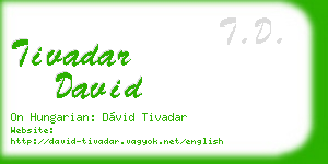 tivadar david business card
